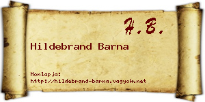 Hildebrand Barna névjegykártya